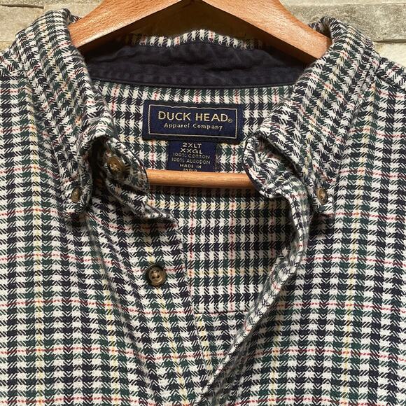 Duck Head 2XLT Plaid Flannel Shirt | 100% Cotton, Classic Workwear Heritage - Picture 3 of 8